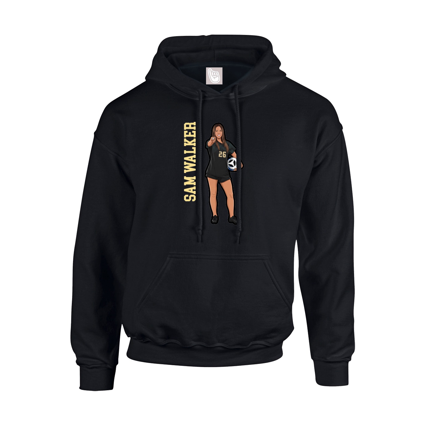 Hoodie — Name Vertical in Black