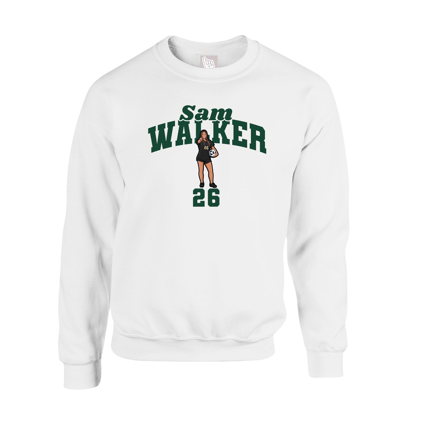 Fleece Crew — Signature Arch in White