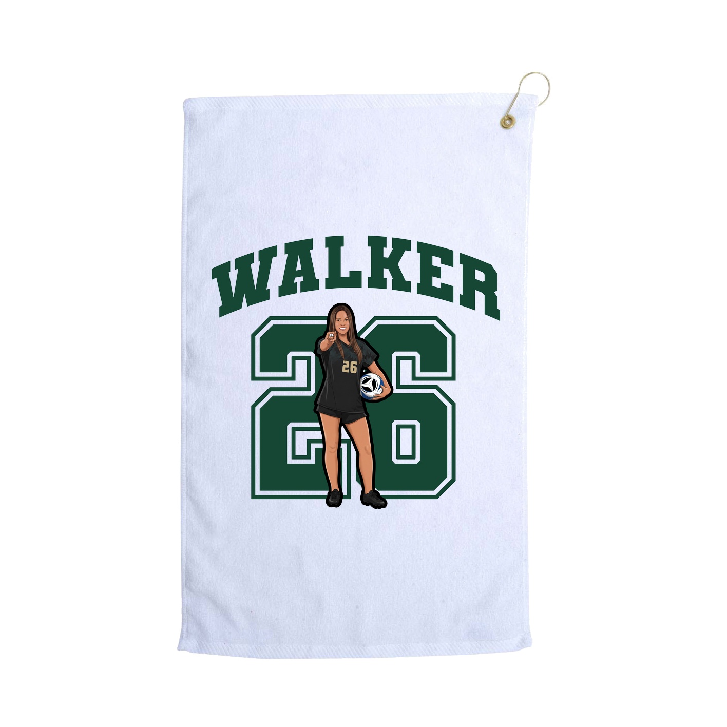 Golf Towel — Number in White