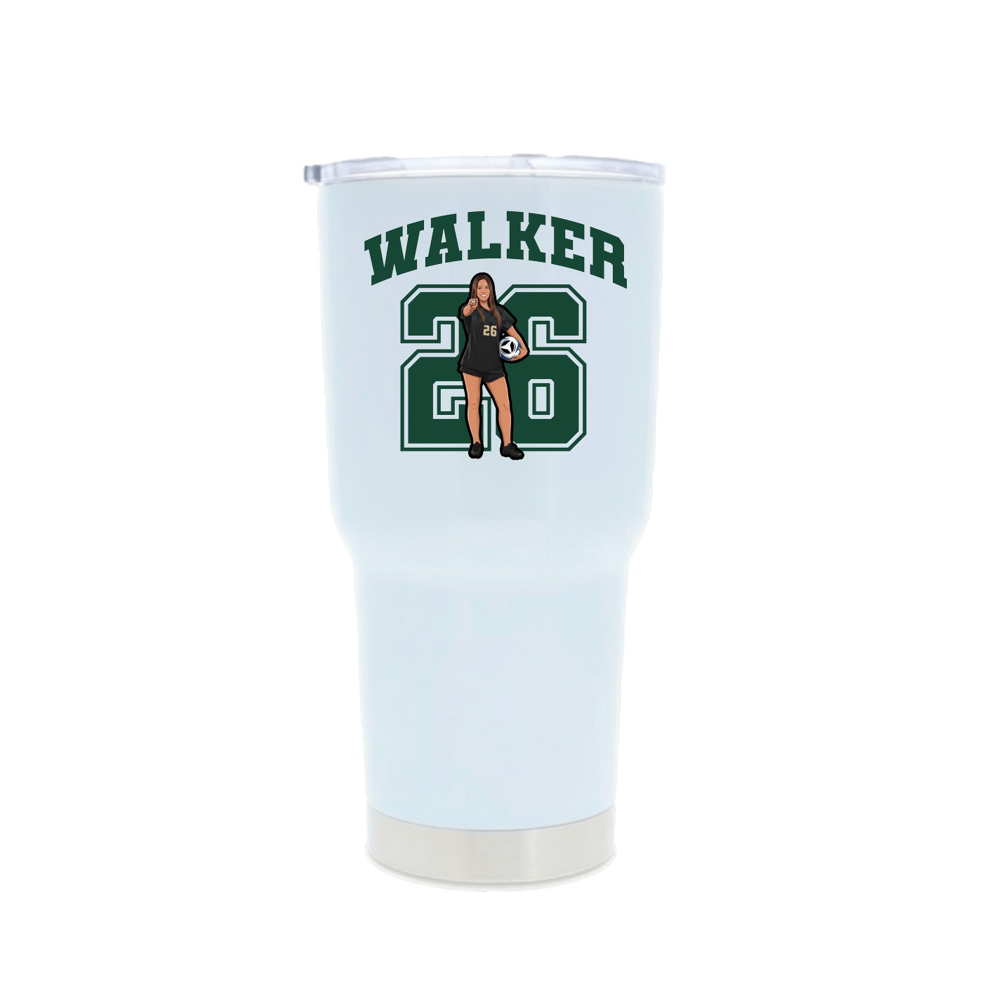 30oz Stainless Steel Tumbler — Number in White
