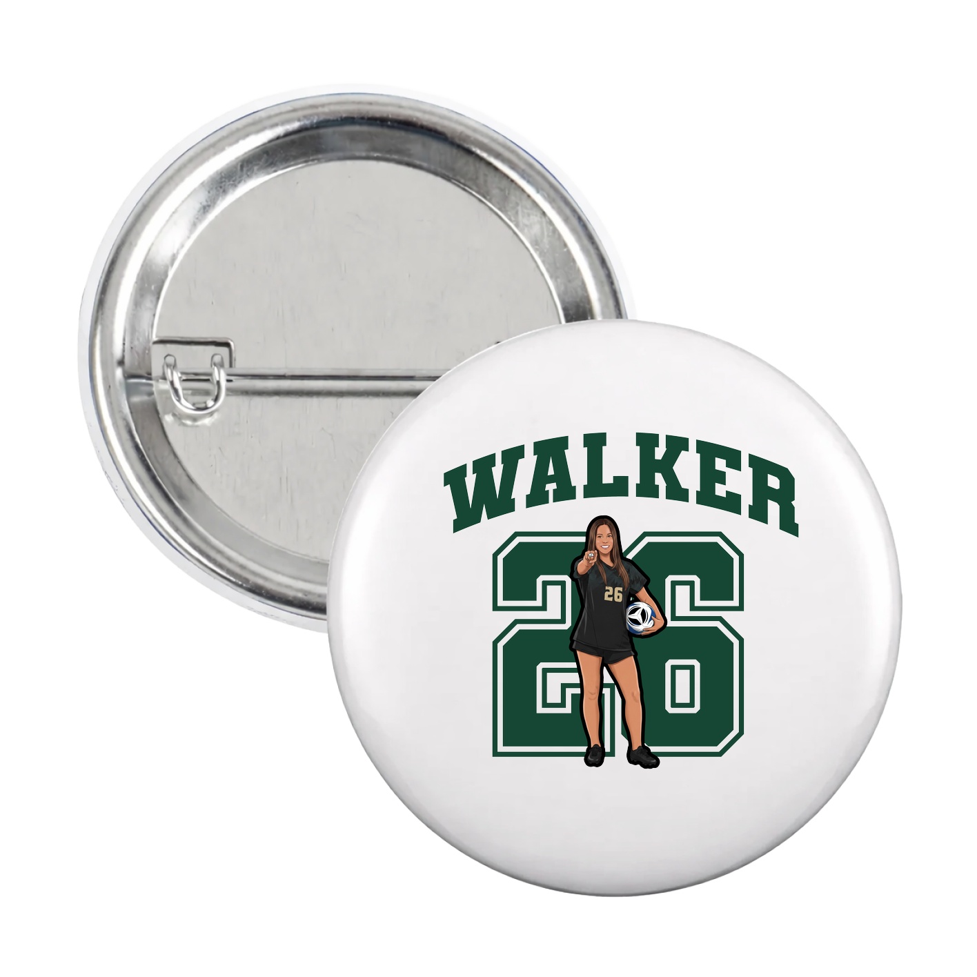Game Day Button — Number in White