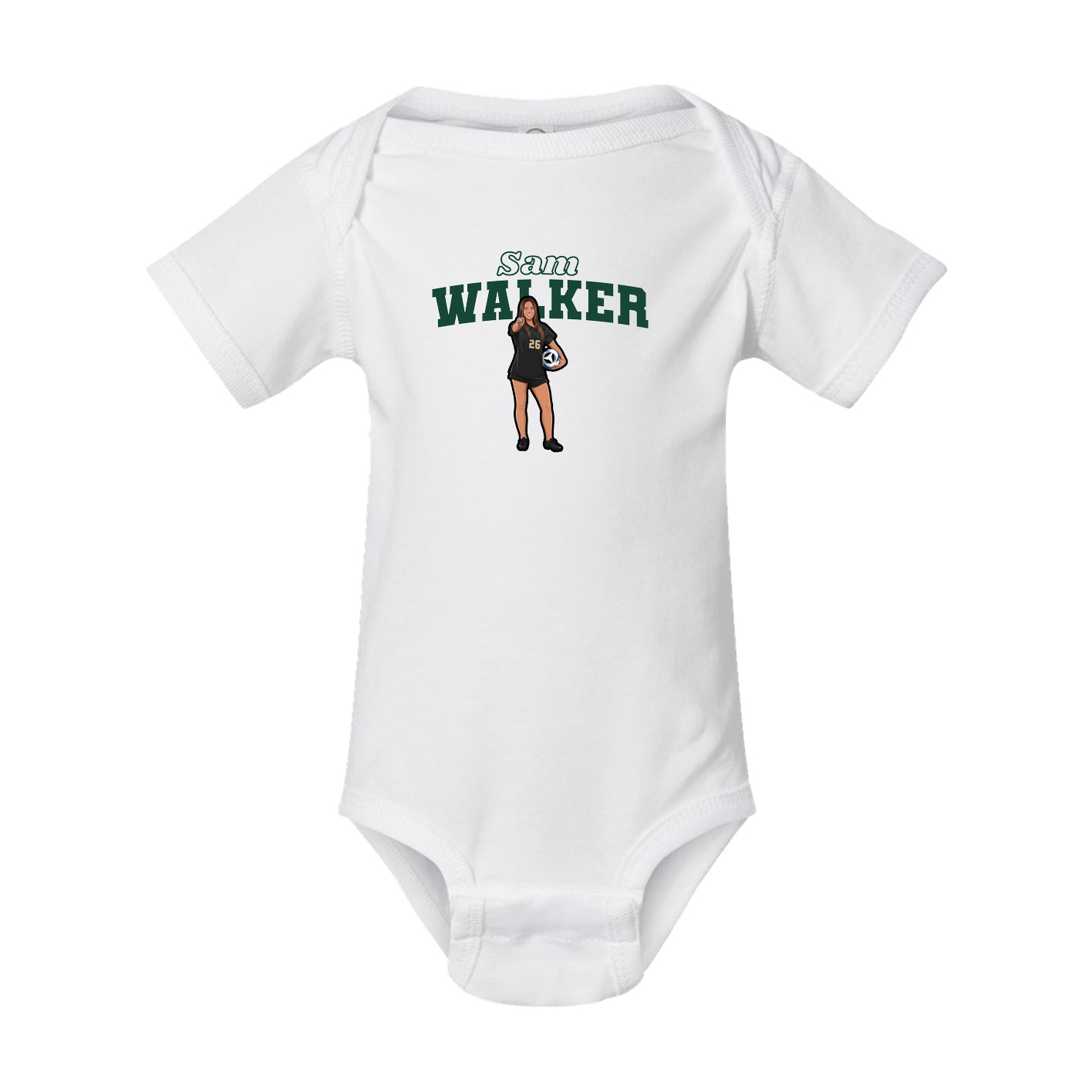 Baby Onesie — Name Arch in White