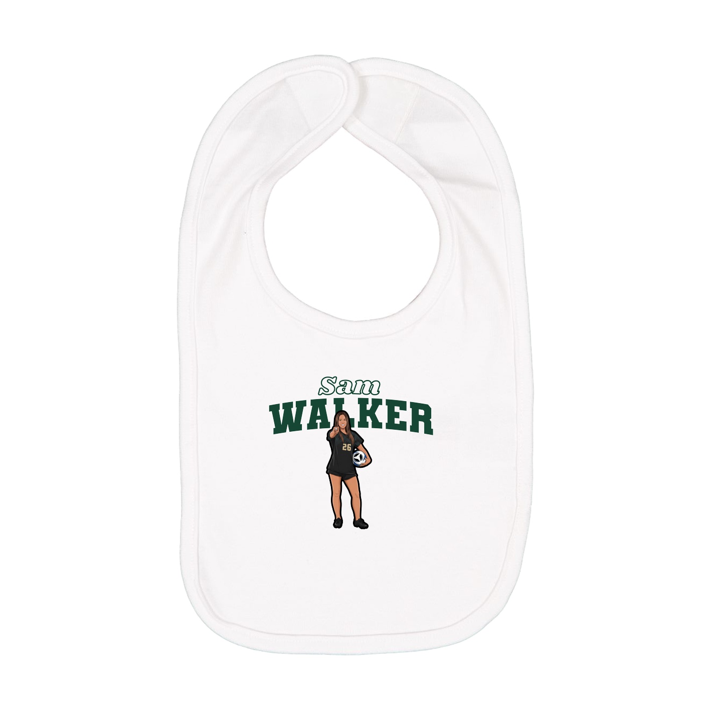 Infant Bib — Name Arch in White