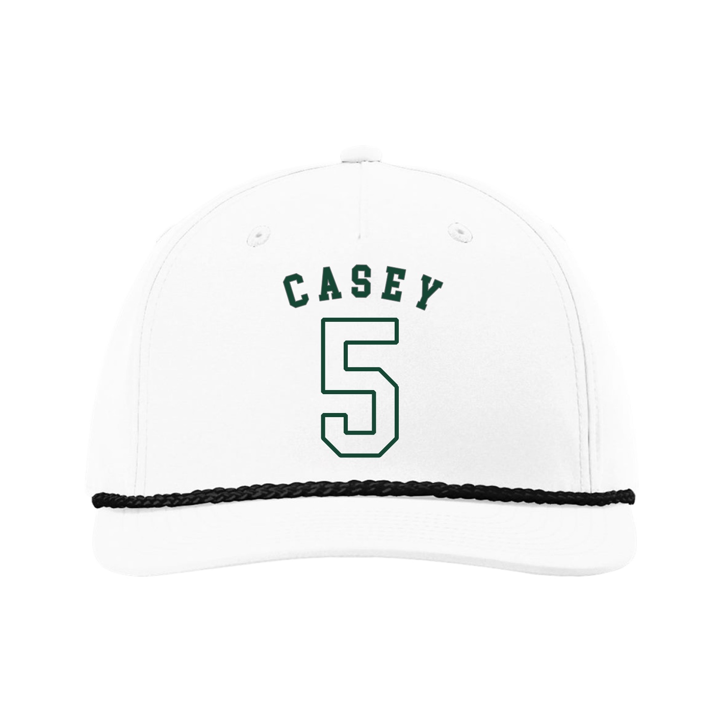 Five-Panel Classic Rope Cap — Shirsey Arch in White