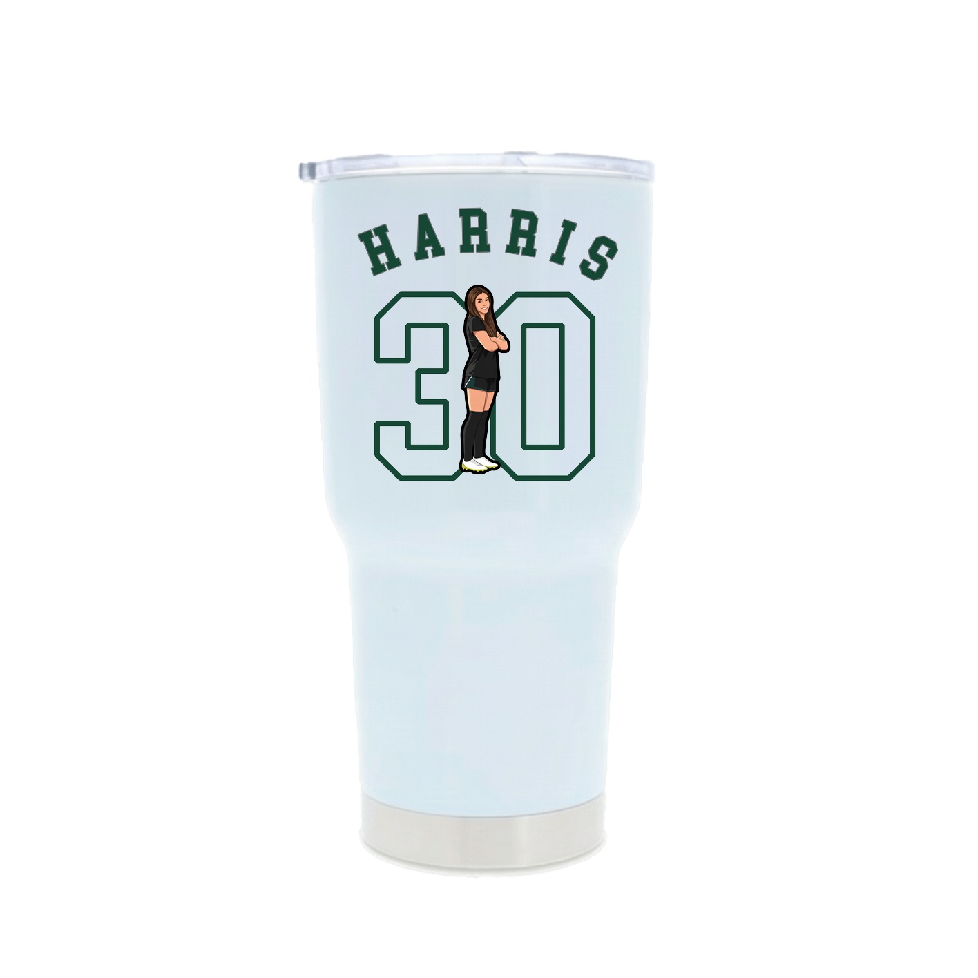30oz Stainless Steel Tumbler — Shirsey Arch in White