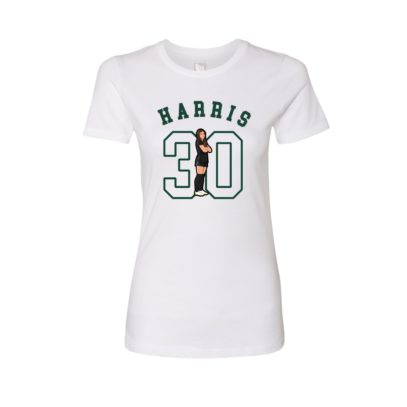 Fitted Women's Tee — Shirsey Arch in White