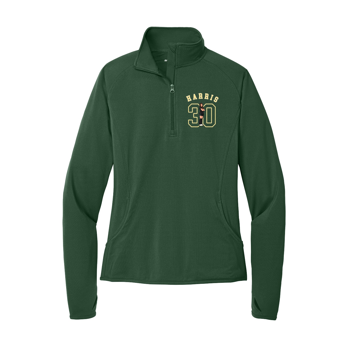 Women's Q-Zip Pullover — Shirsey Arch in Green