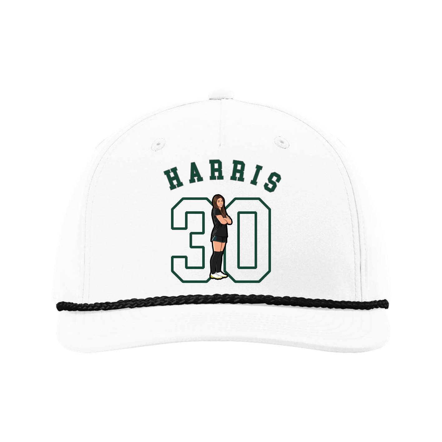 Five-Panel Classic Rope Cap — Shirsey Arch in White