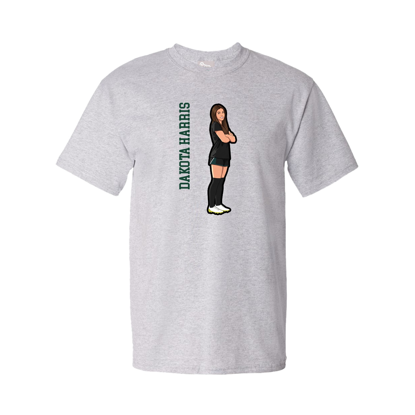 Tee — Name Vertical in Grey
