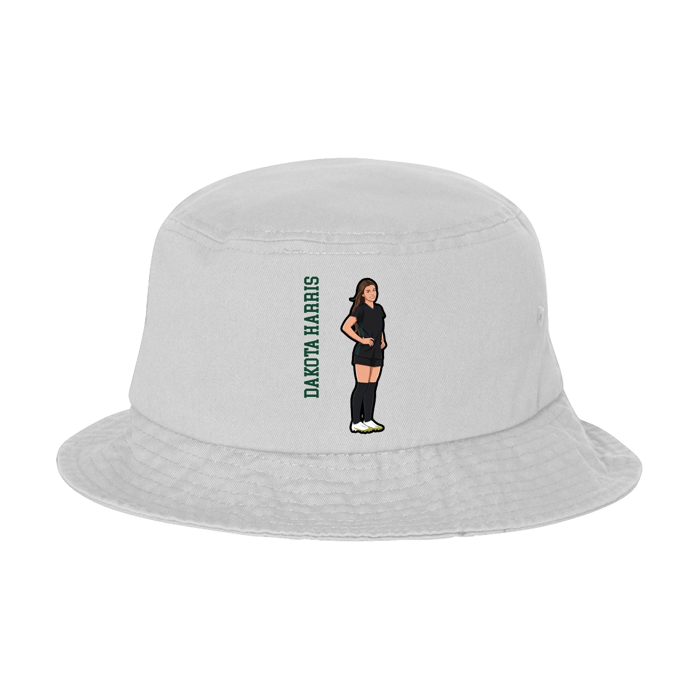 Bucket Cap — Name Vertical in White
