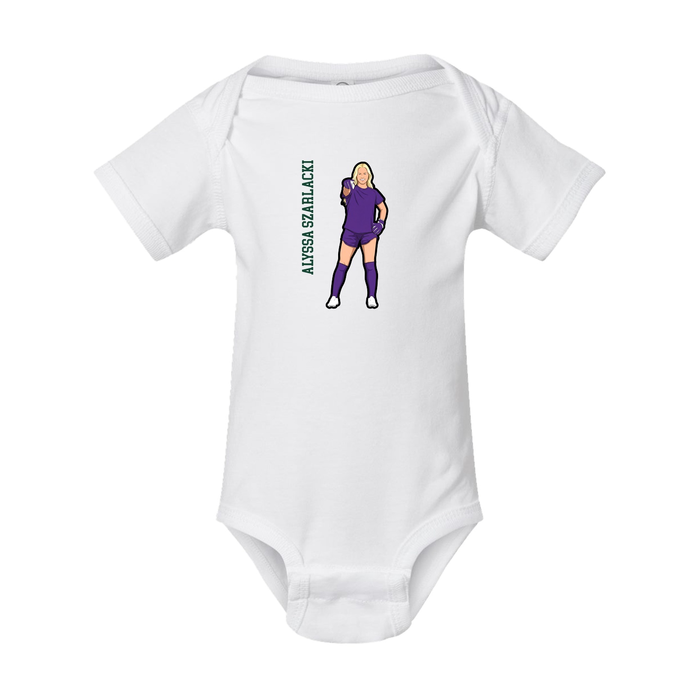 Baby Onesie — Name Vertical in White