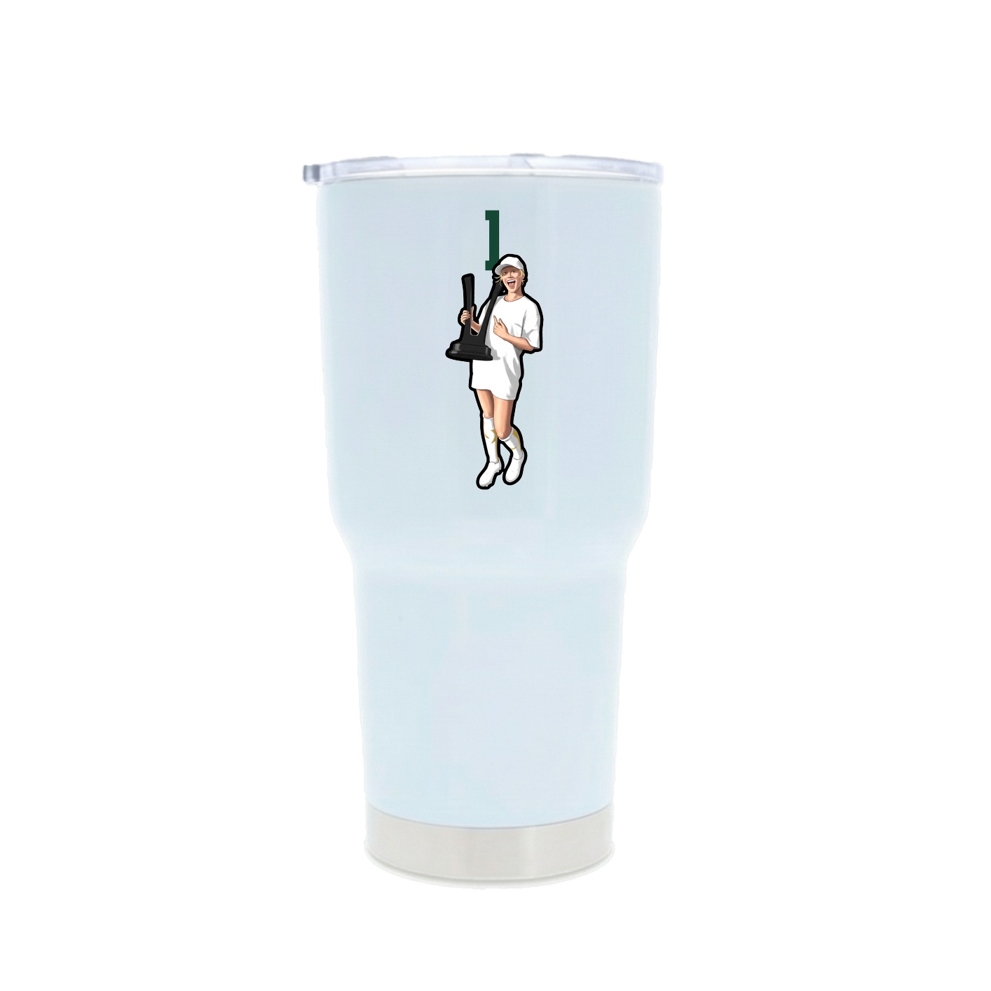 30oz Stainless Steel Tumbler — Number Top in White