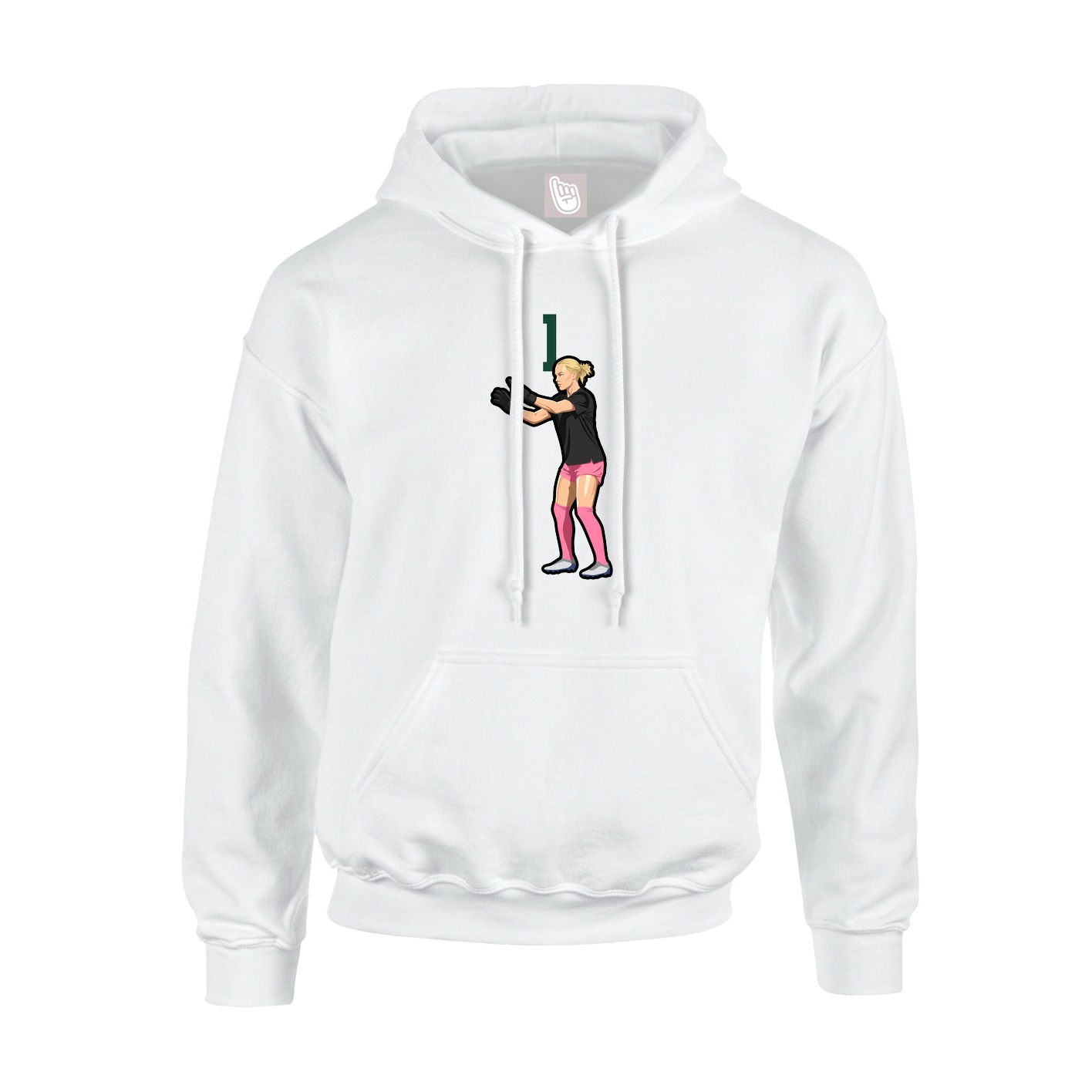 Youth Hoodie — Number Top in White