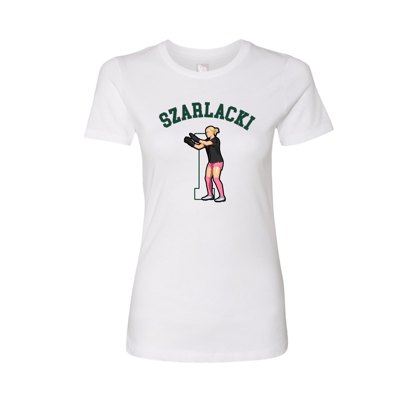 Fitted Women's Tee — Shirsey Arch in White