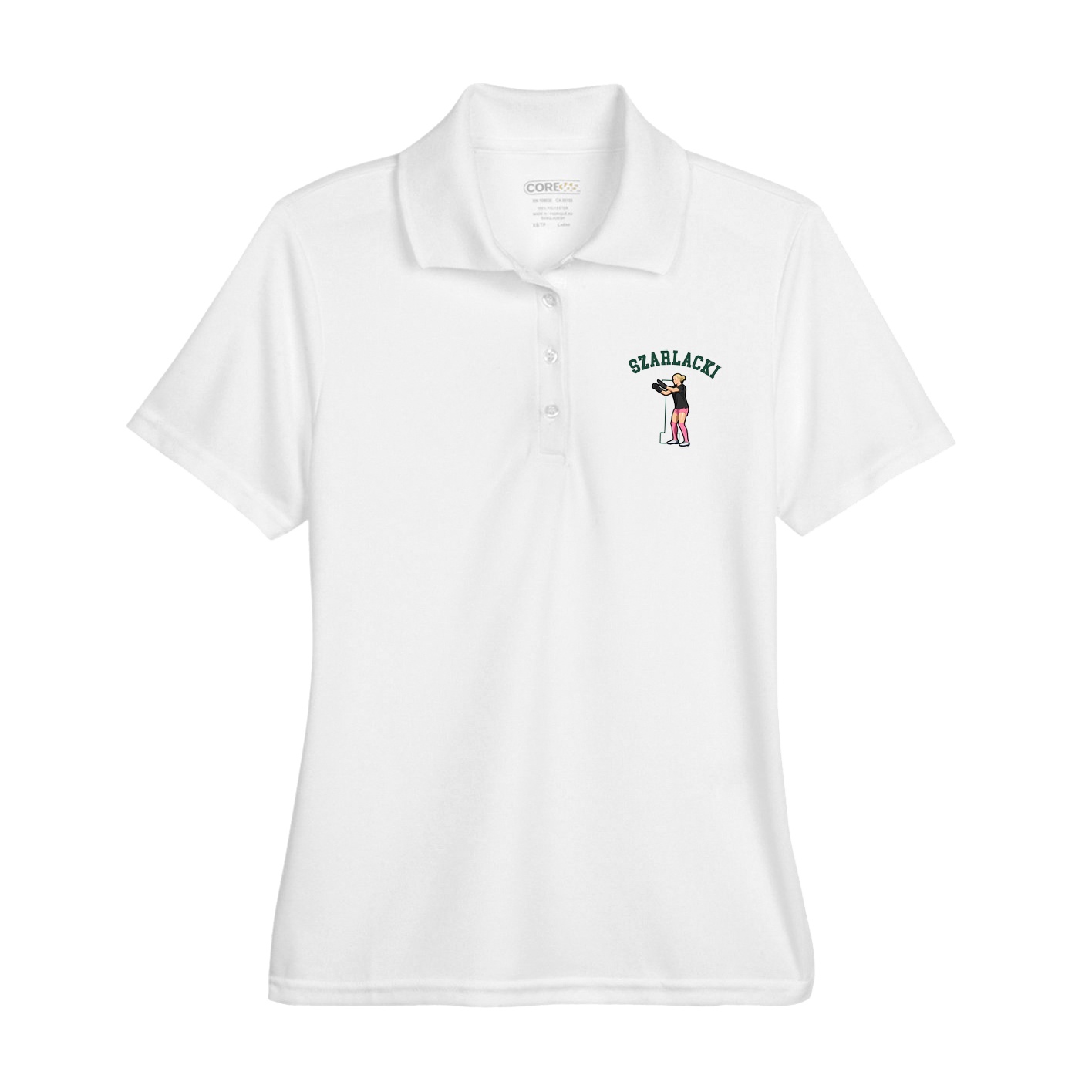 Womens Performance Polo — Shirsey Arch in White