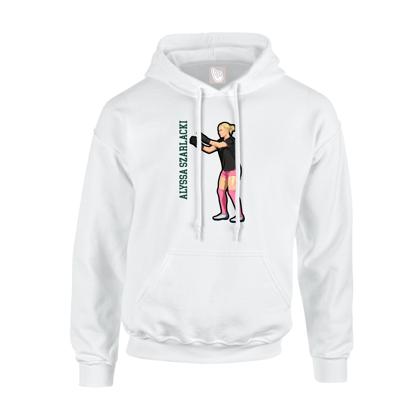 Youth Hoodie — Name Vertical in White