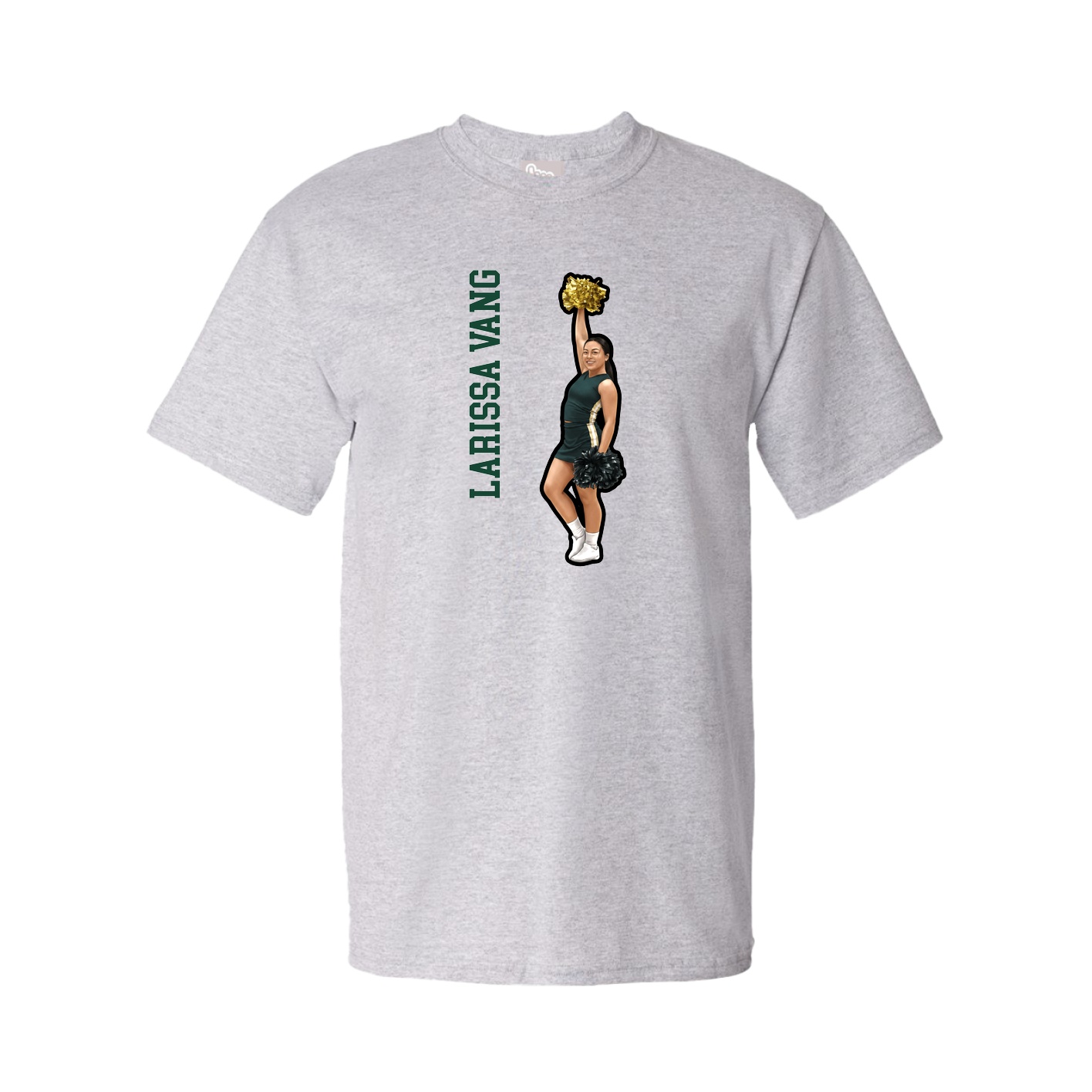 Youth Tee — Name Vertical in Grey