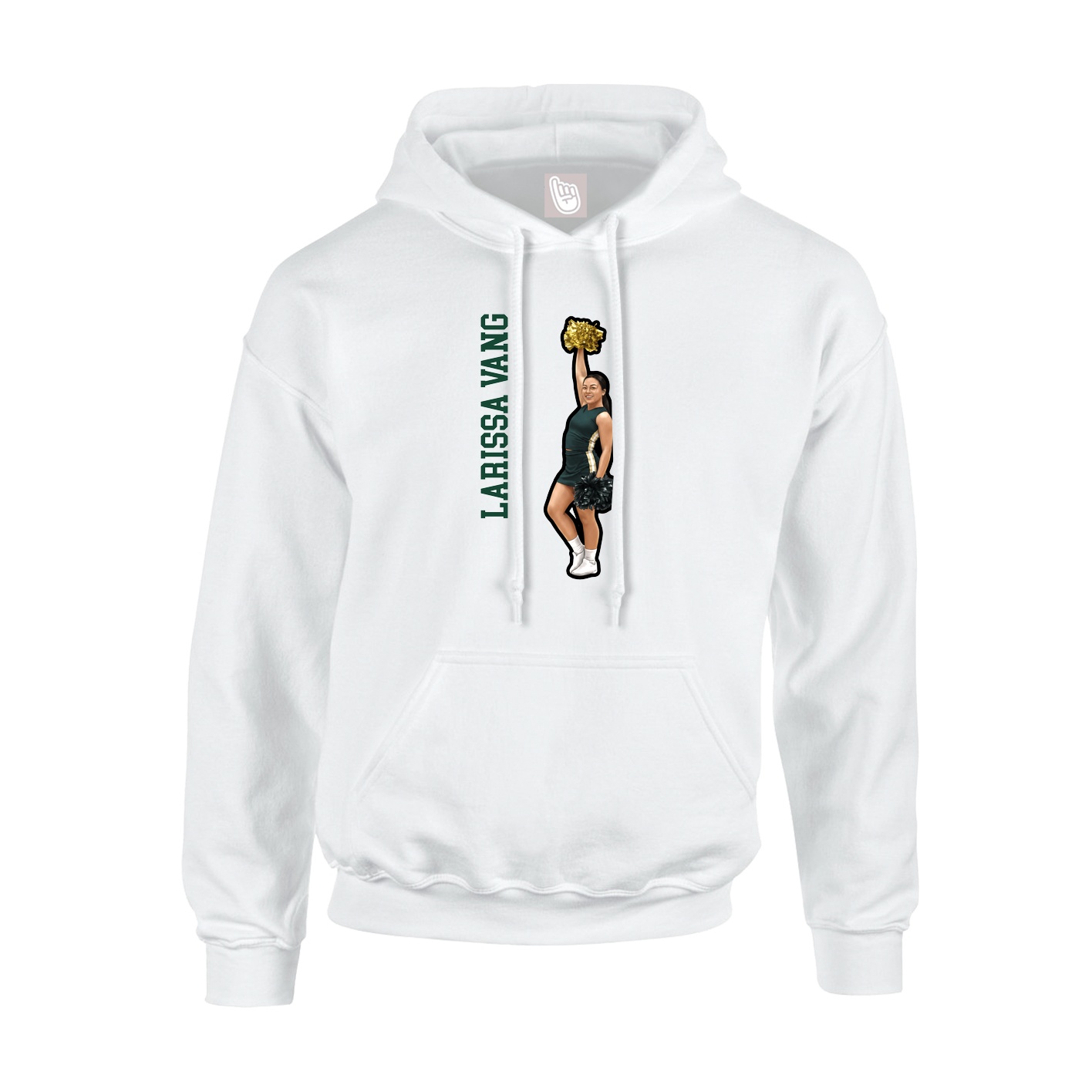 Hoodie — Name Vertical in White