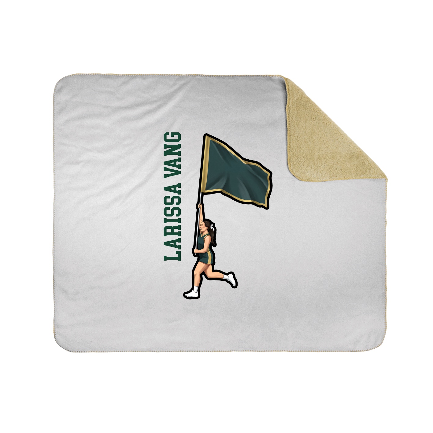 Throw Blanket — Name Vertical in White