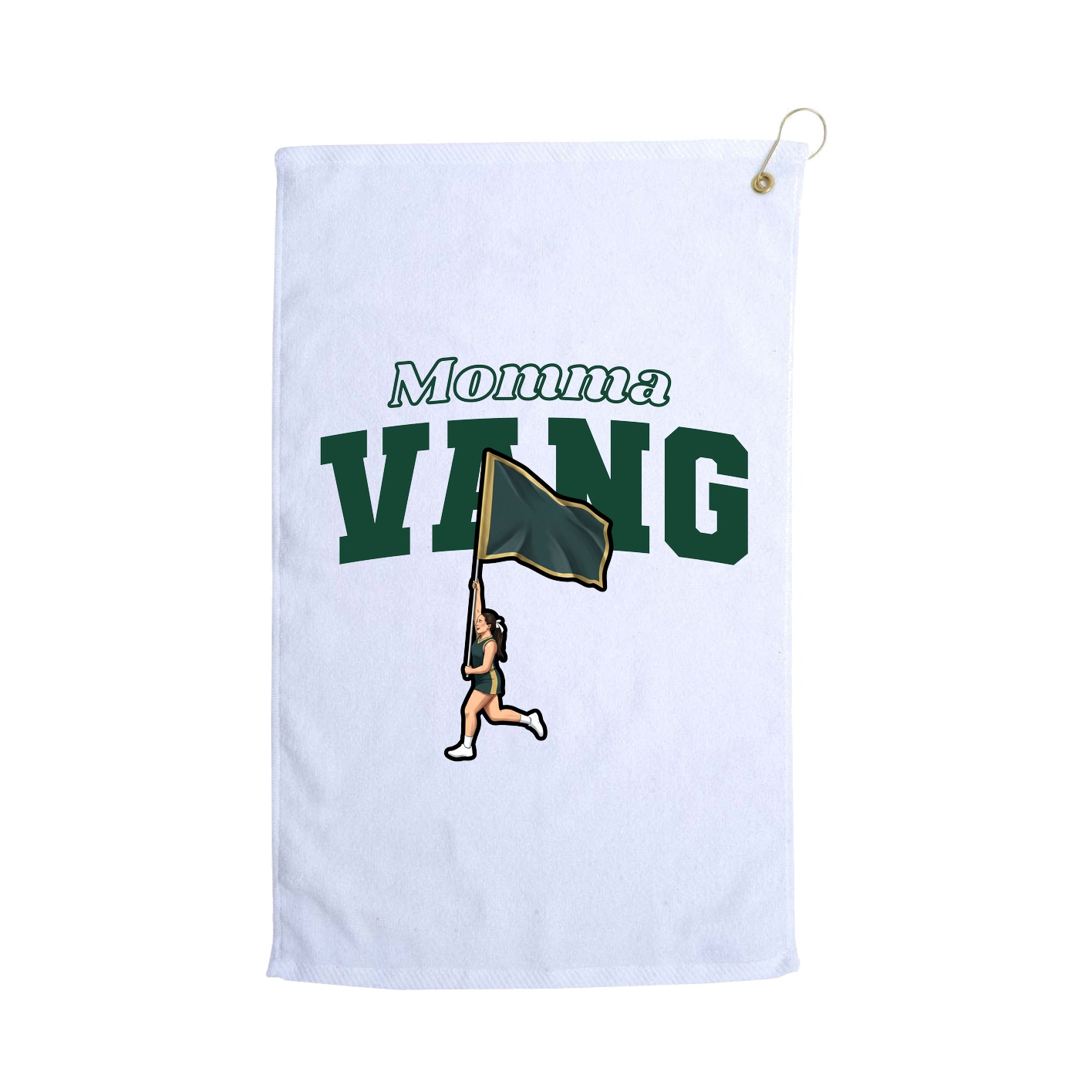 Golf Towel — Mothers Day Block in White