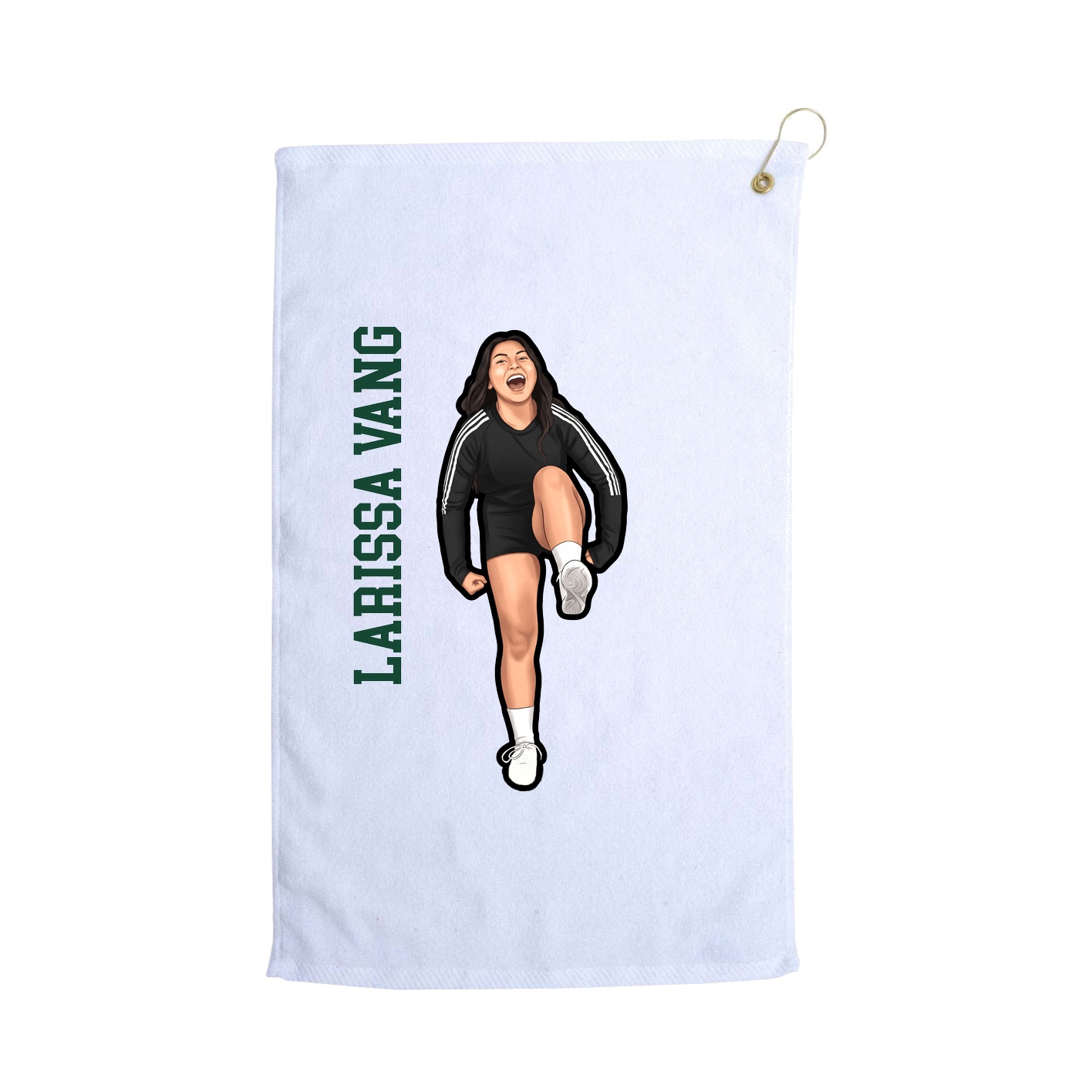 Golf Towel — Name Vertical in White