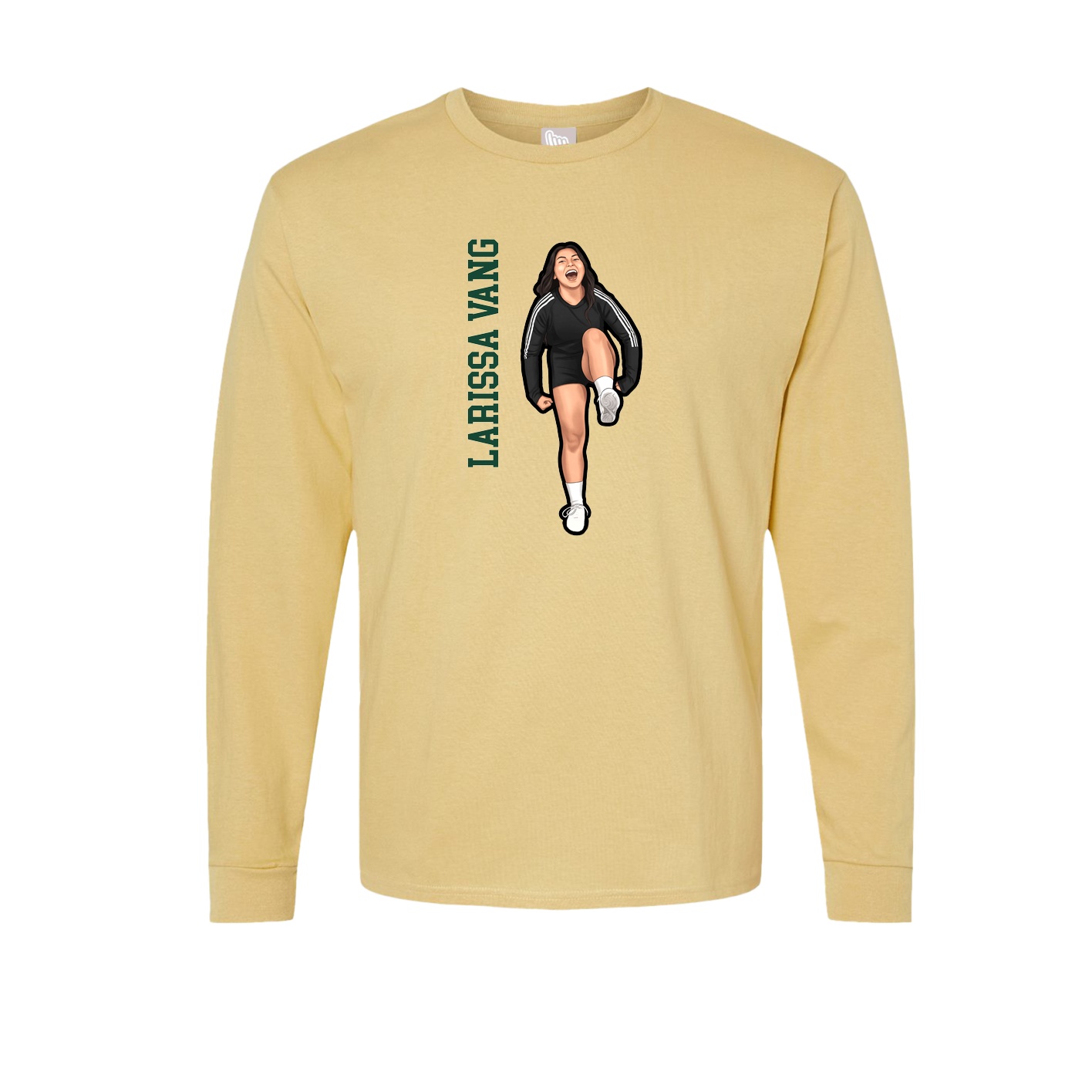 Long Sleeve Tee — Name Vertical in Vegas Gold