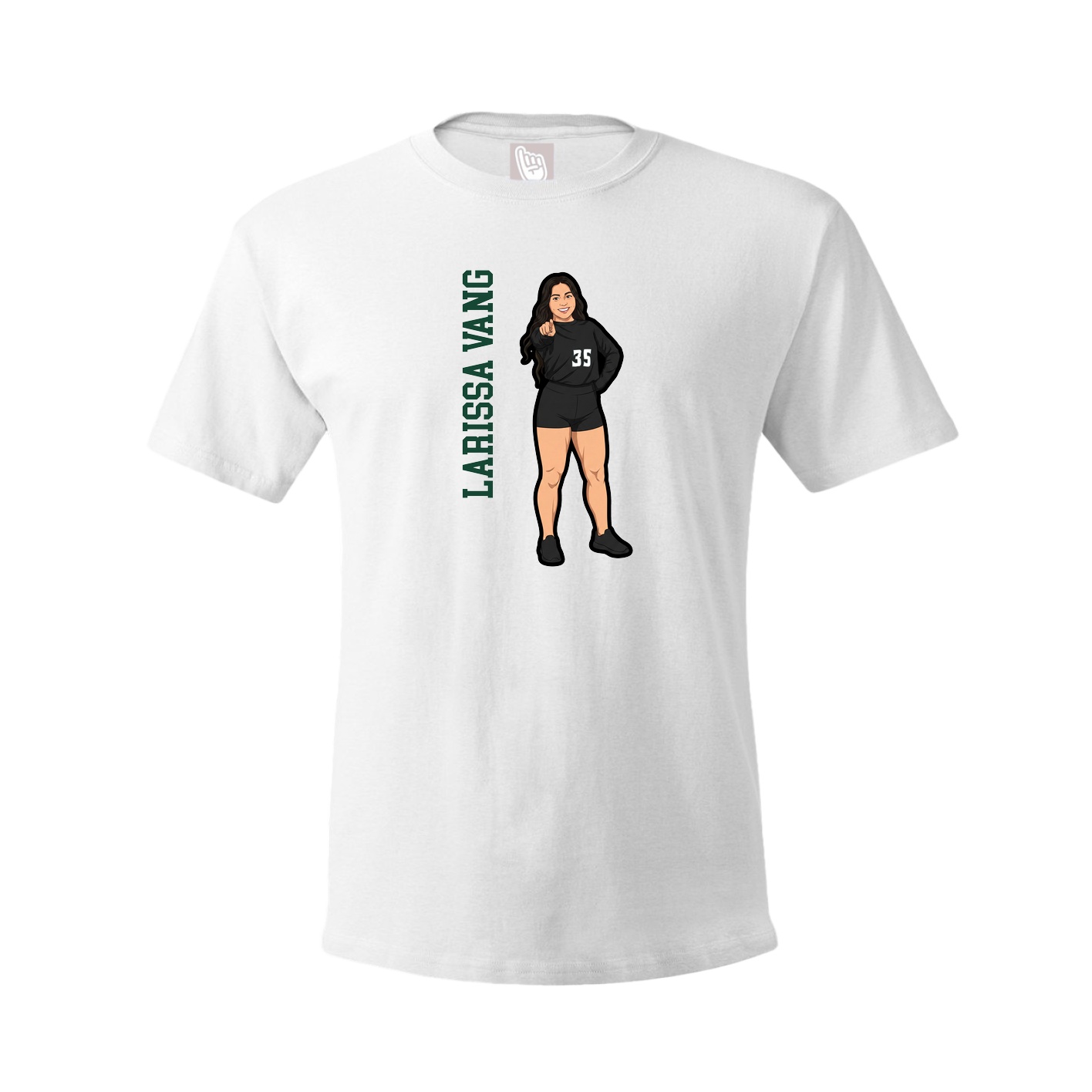 Youth Tee — Name Vertical in White