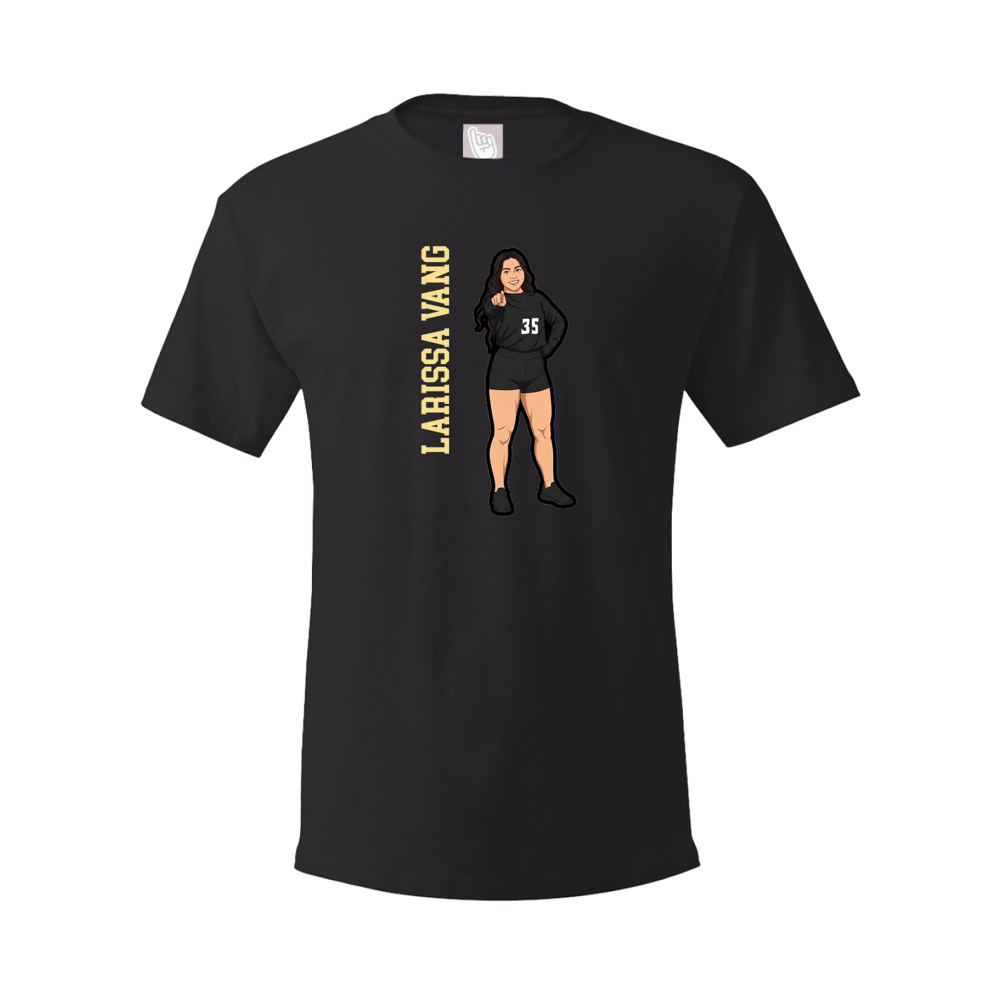 Youth Tee — Name Vertical in Black