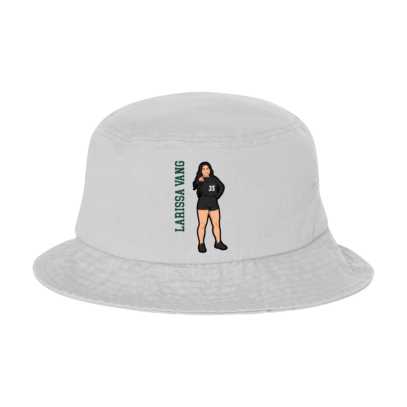 Bucket Cap — Name Vertical in White