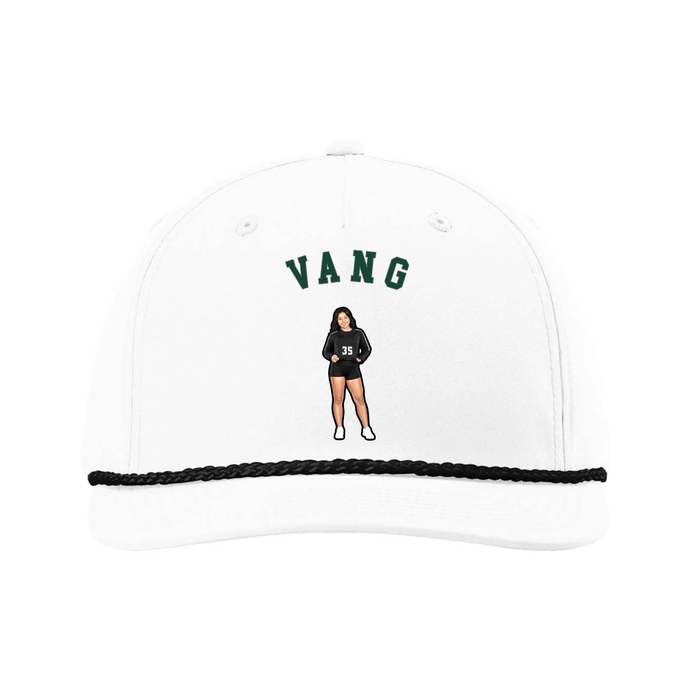 Five-Panel Classic Rope Cap — Shirsey Arch in White