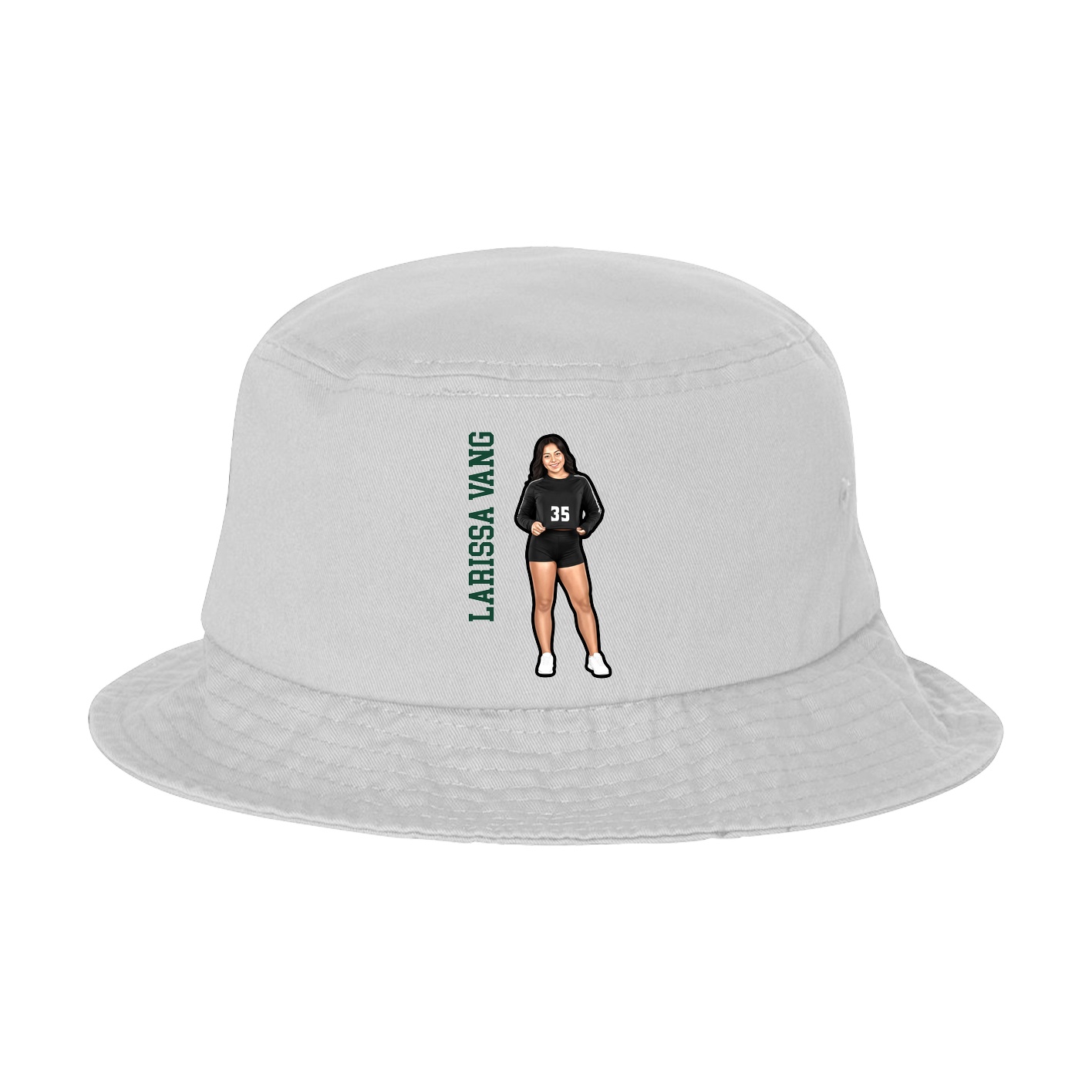 Bucket Cap — Name Vertical in White