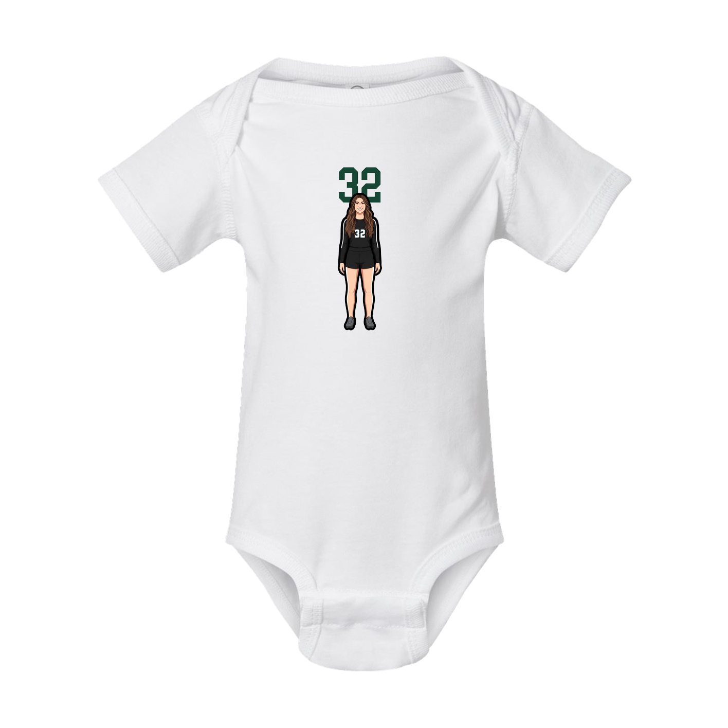 Baby Onesie — Number Top in White