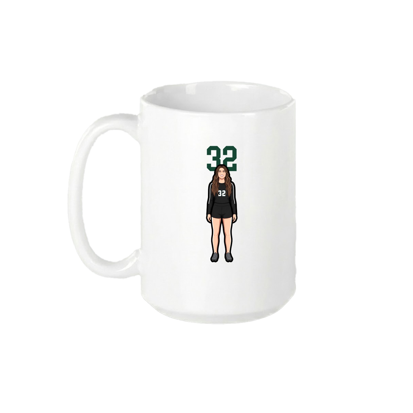 15oz Coffee Mug — Number Top in White