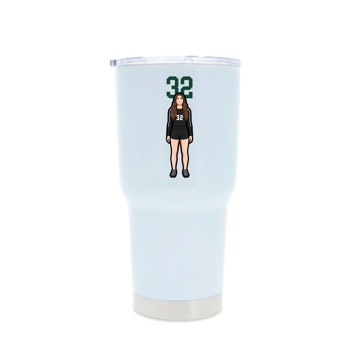 30oz Stainless Steel Tumbler — Number Top in White