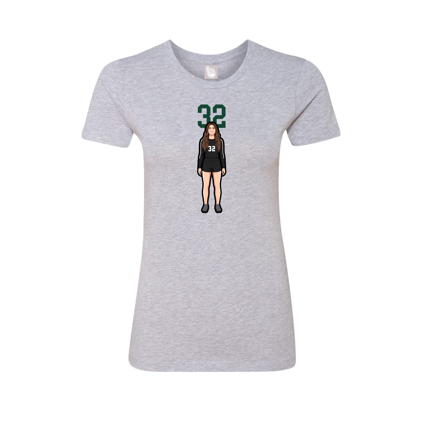 Womens Tee — Number Top in Grey