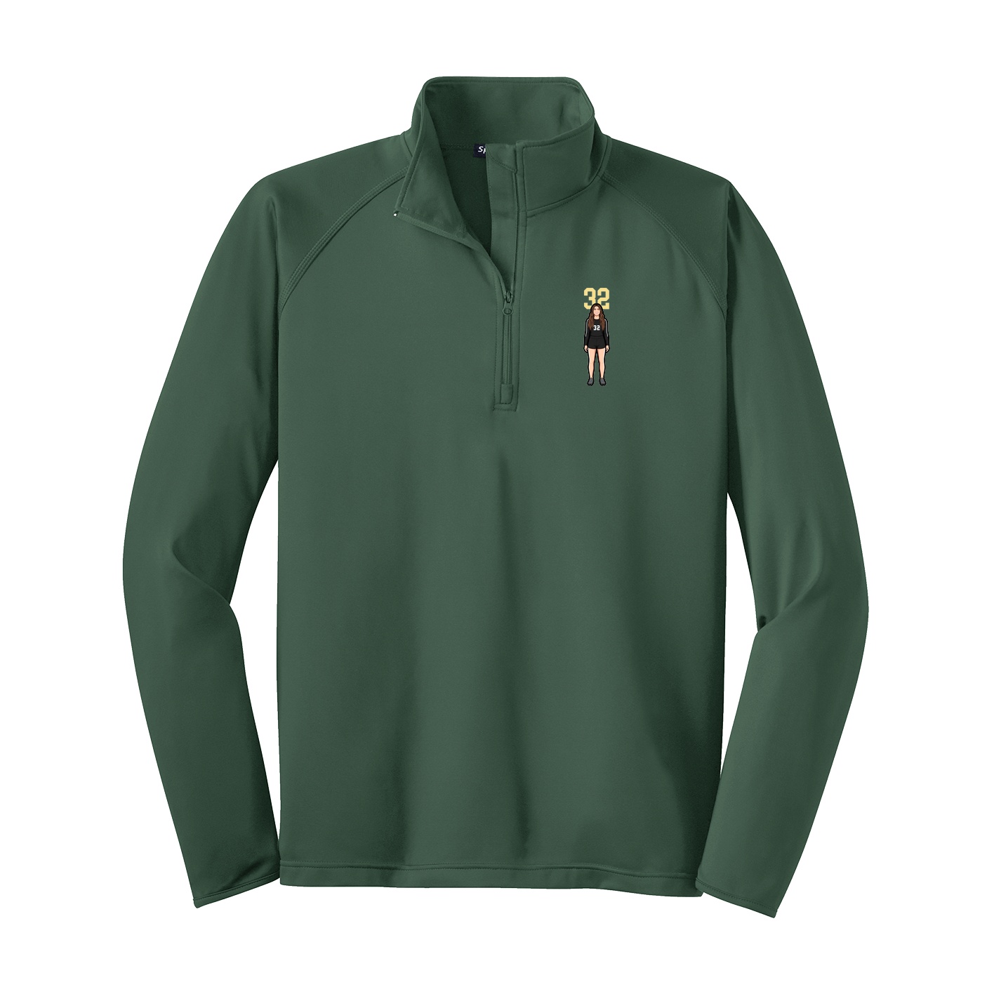 Q-Zip Pullover — Number Top in Green