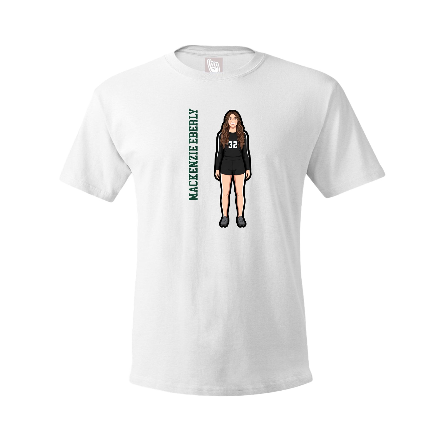 Youth Tee — Name Vertical in White