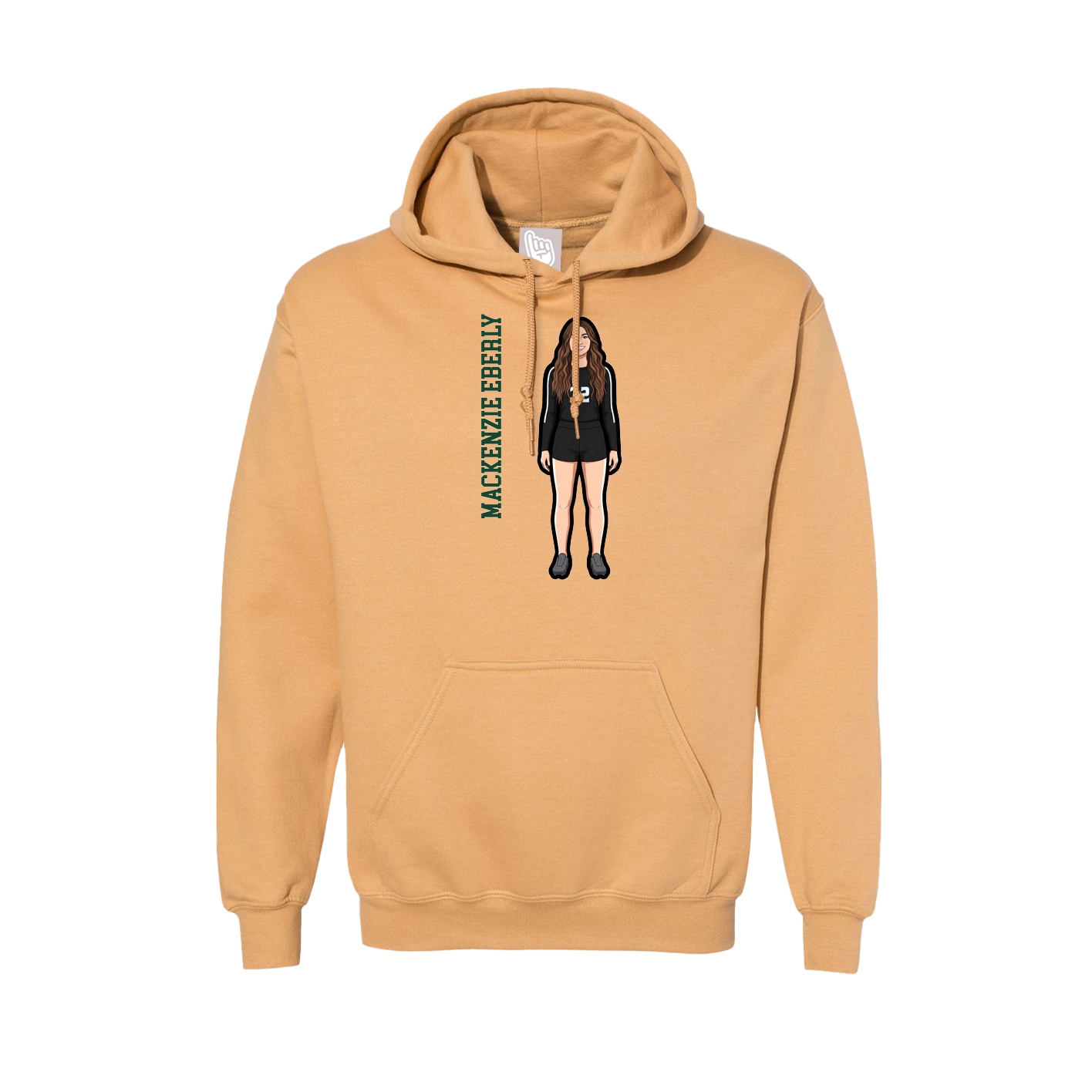 Hoodie — Name Vertical in Vegas Gold