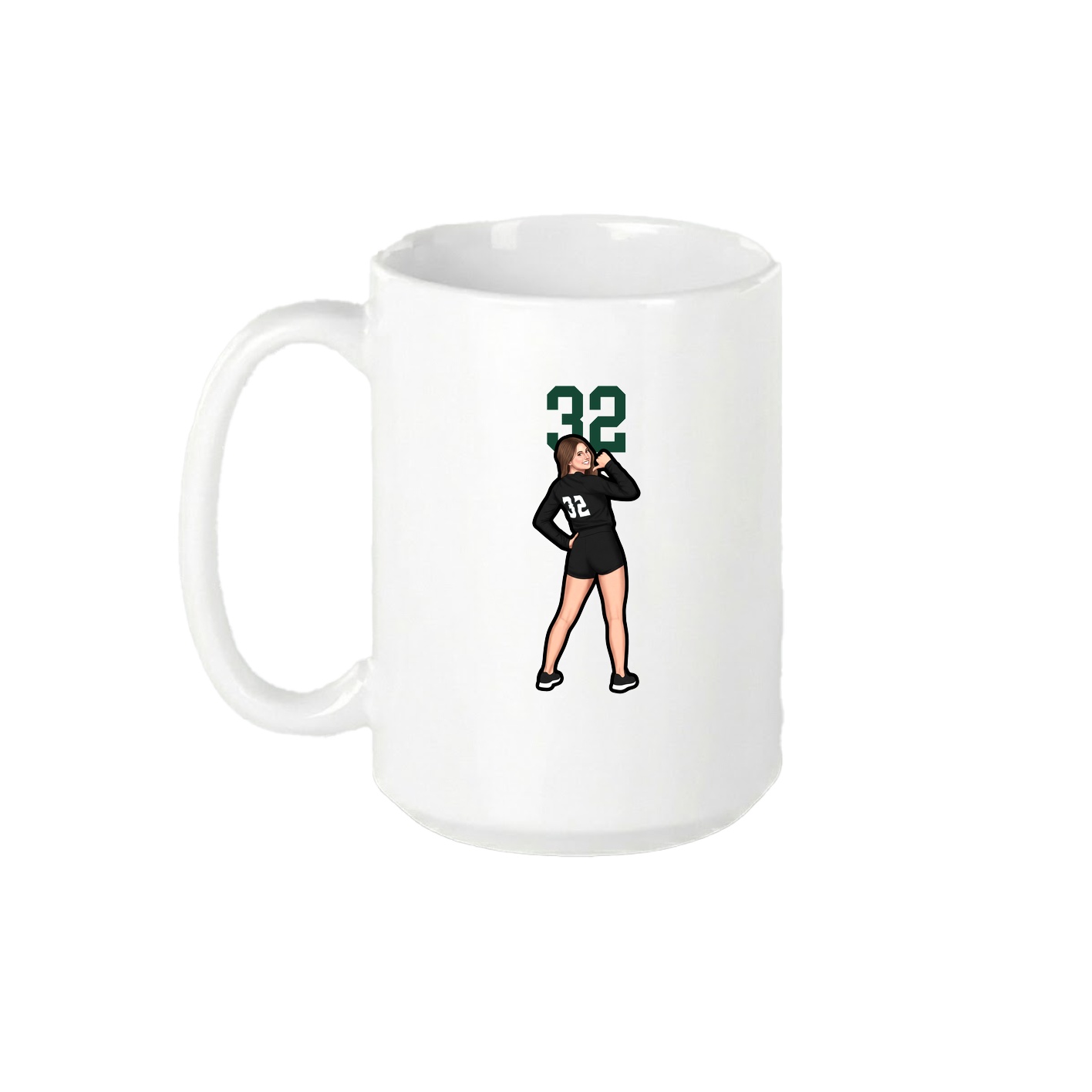 15oz Coffee Mug — Number Top in White