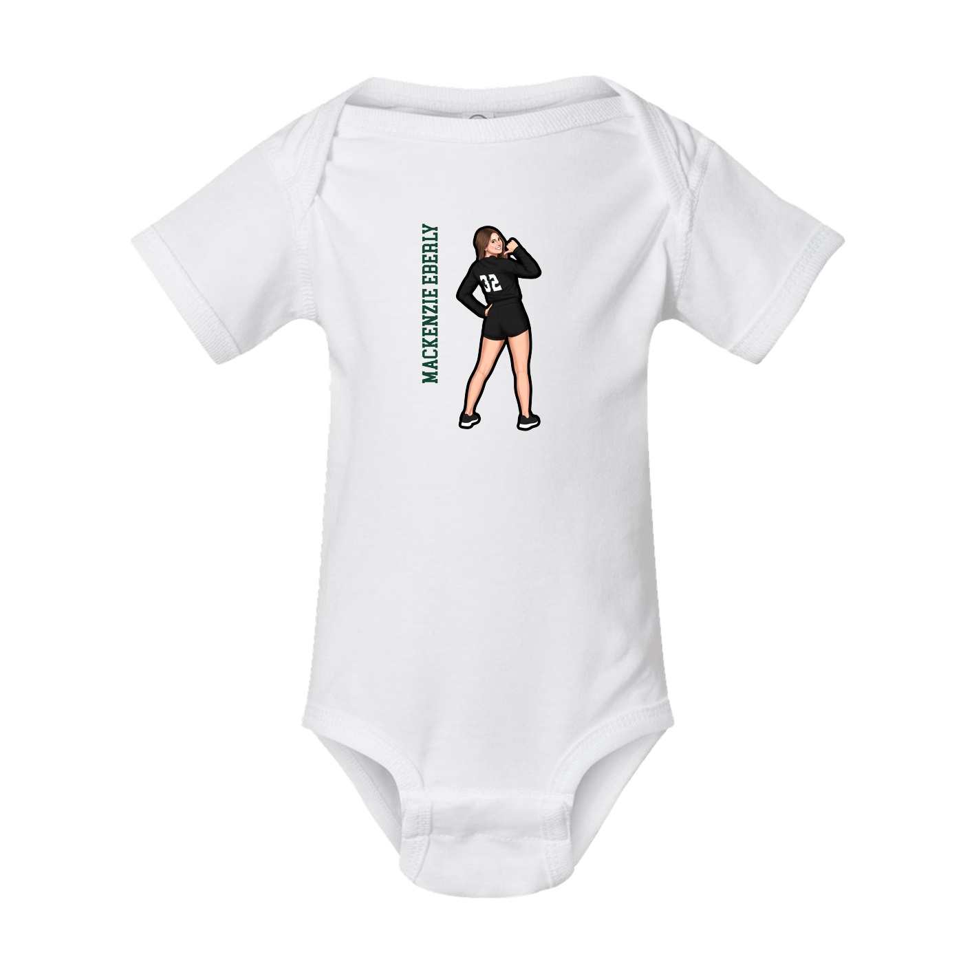 Baby Onesie — Name Vertical in White
