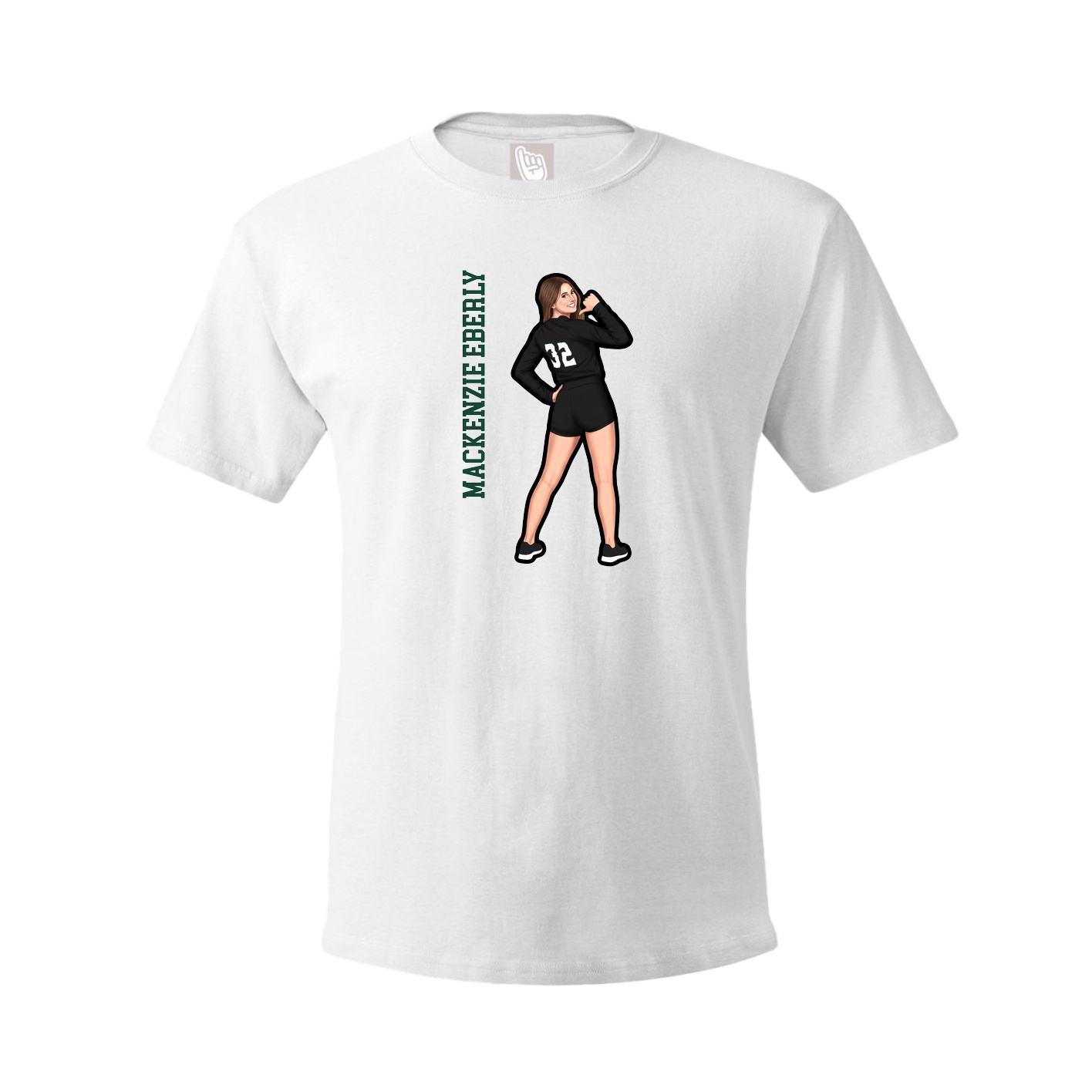 Youth Tee — Name Vertical in White