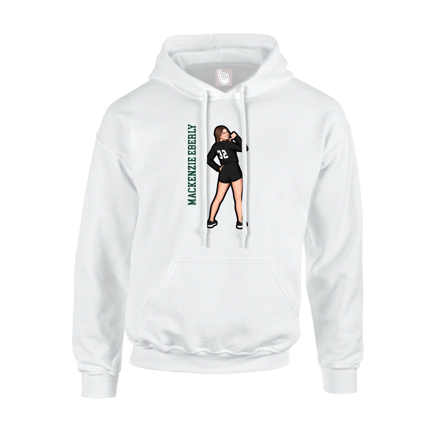 Youth Hoodie — Name Vertical in White