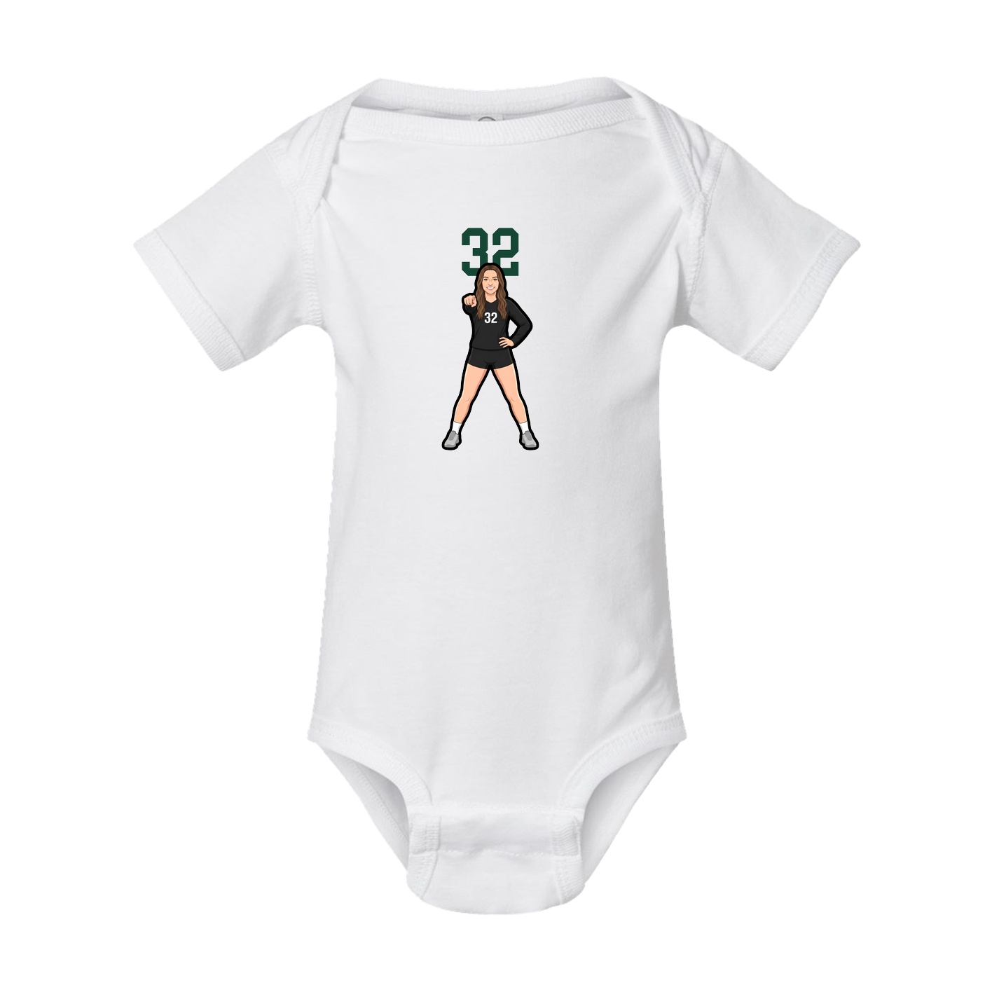 Baby Onesie — Number Top in White