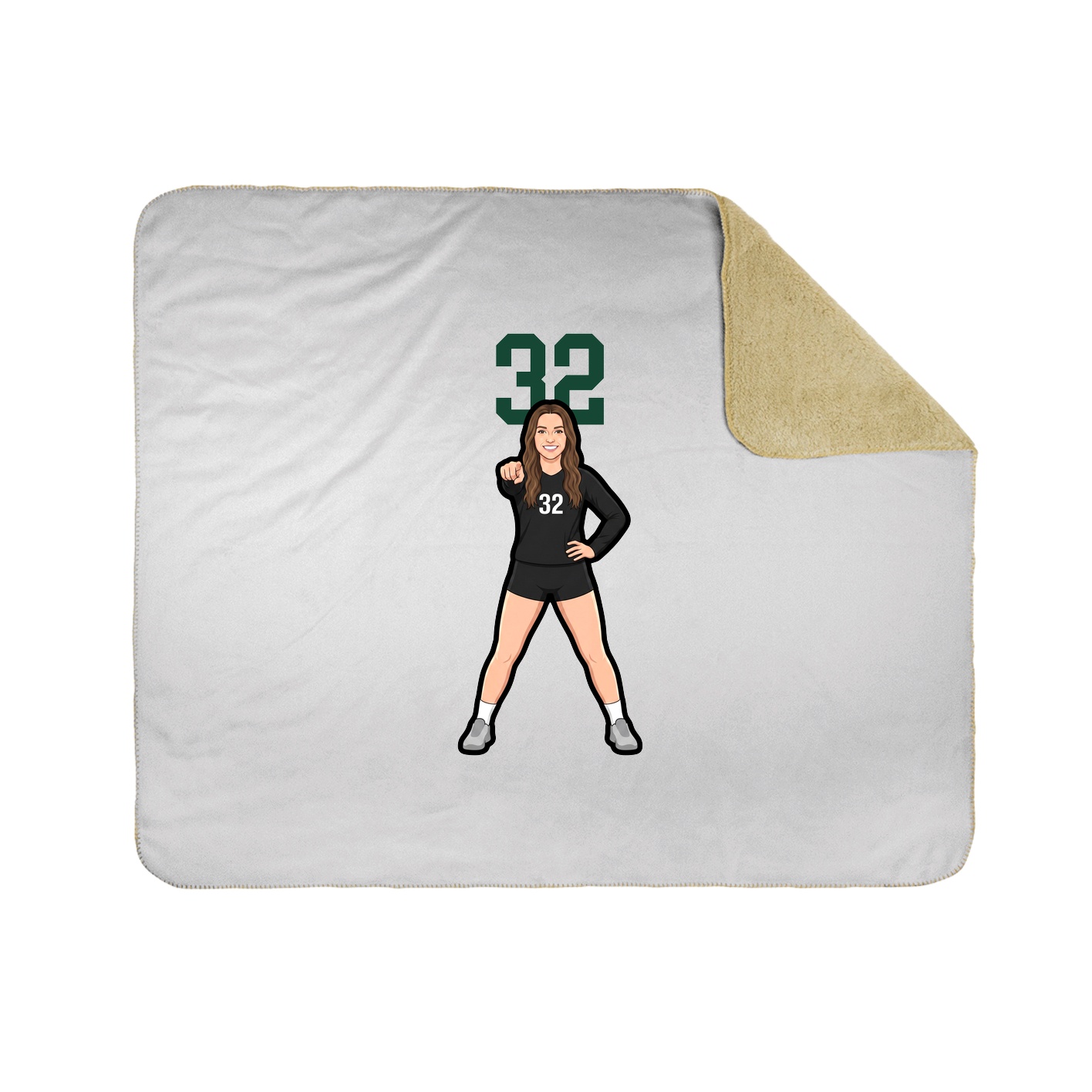 Throw Blanket — Number Top in White