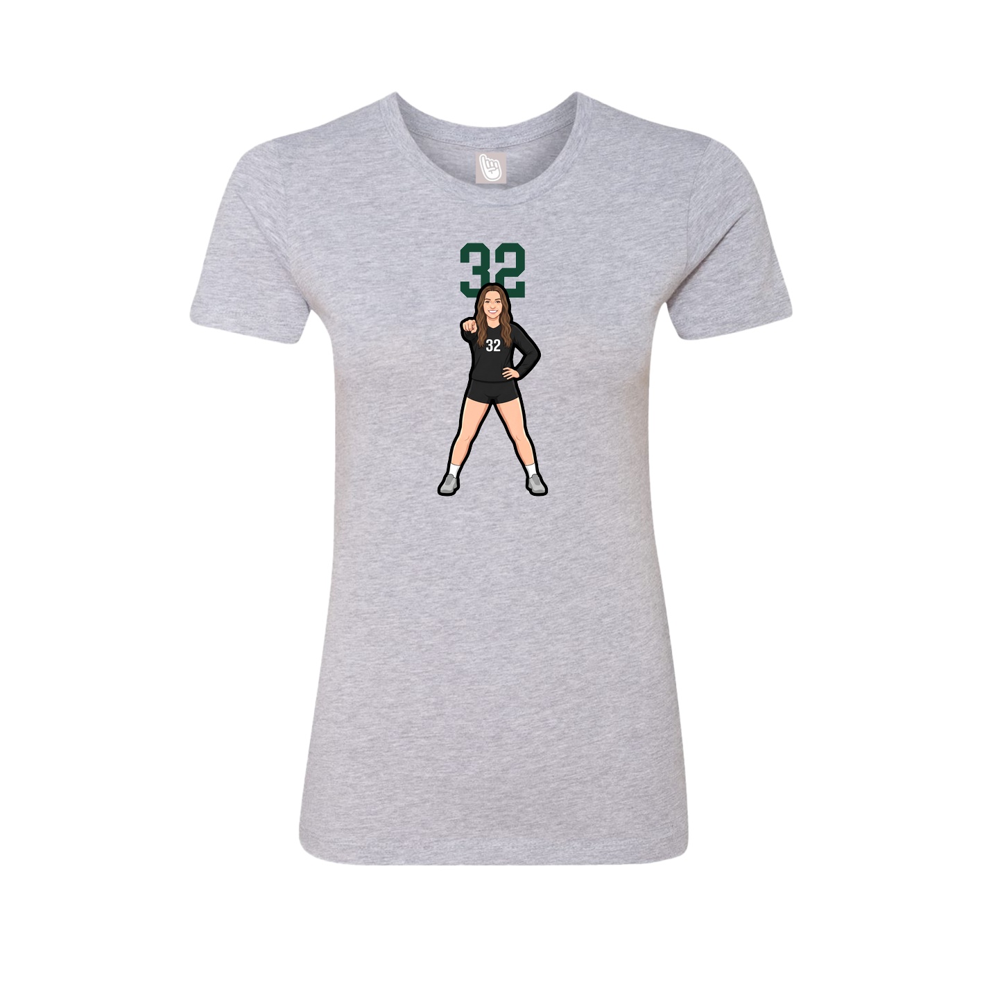 Womens Tee — Number Top in Grey