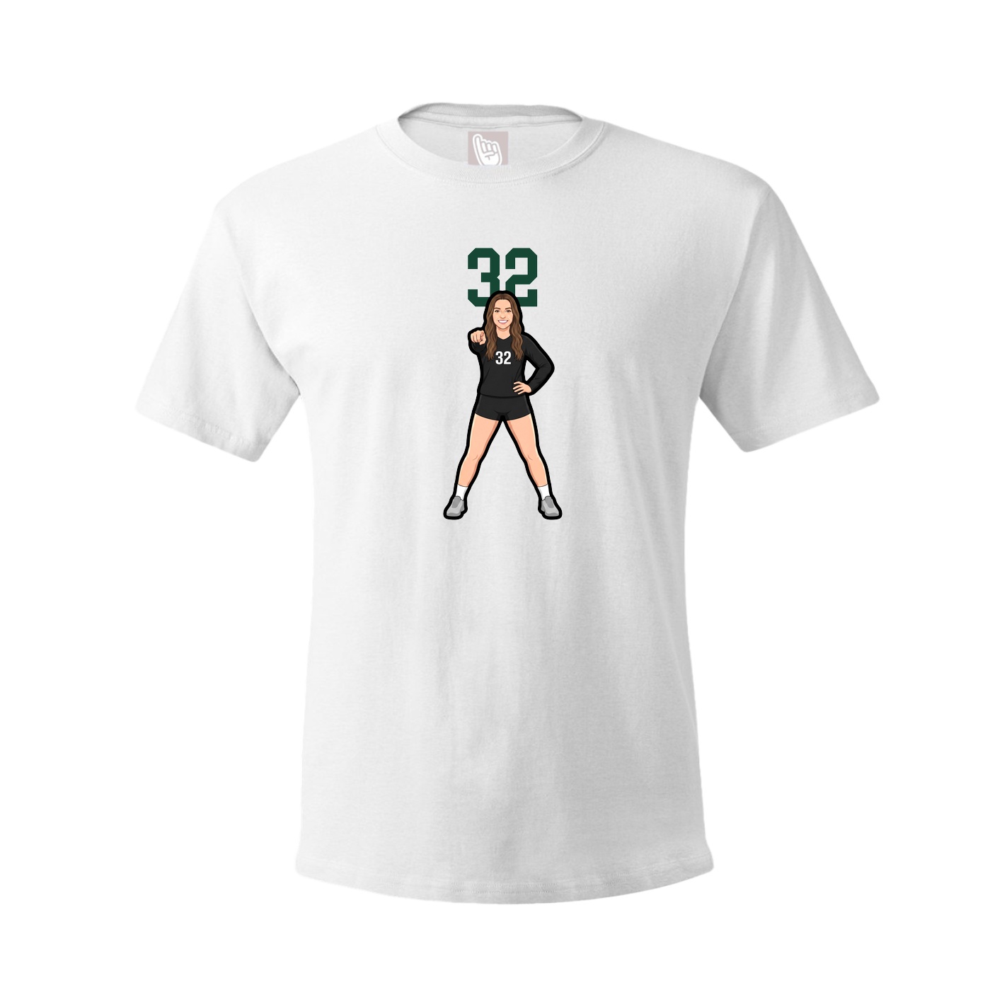 Youth Tee — Number Top in White