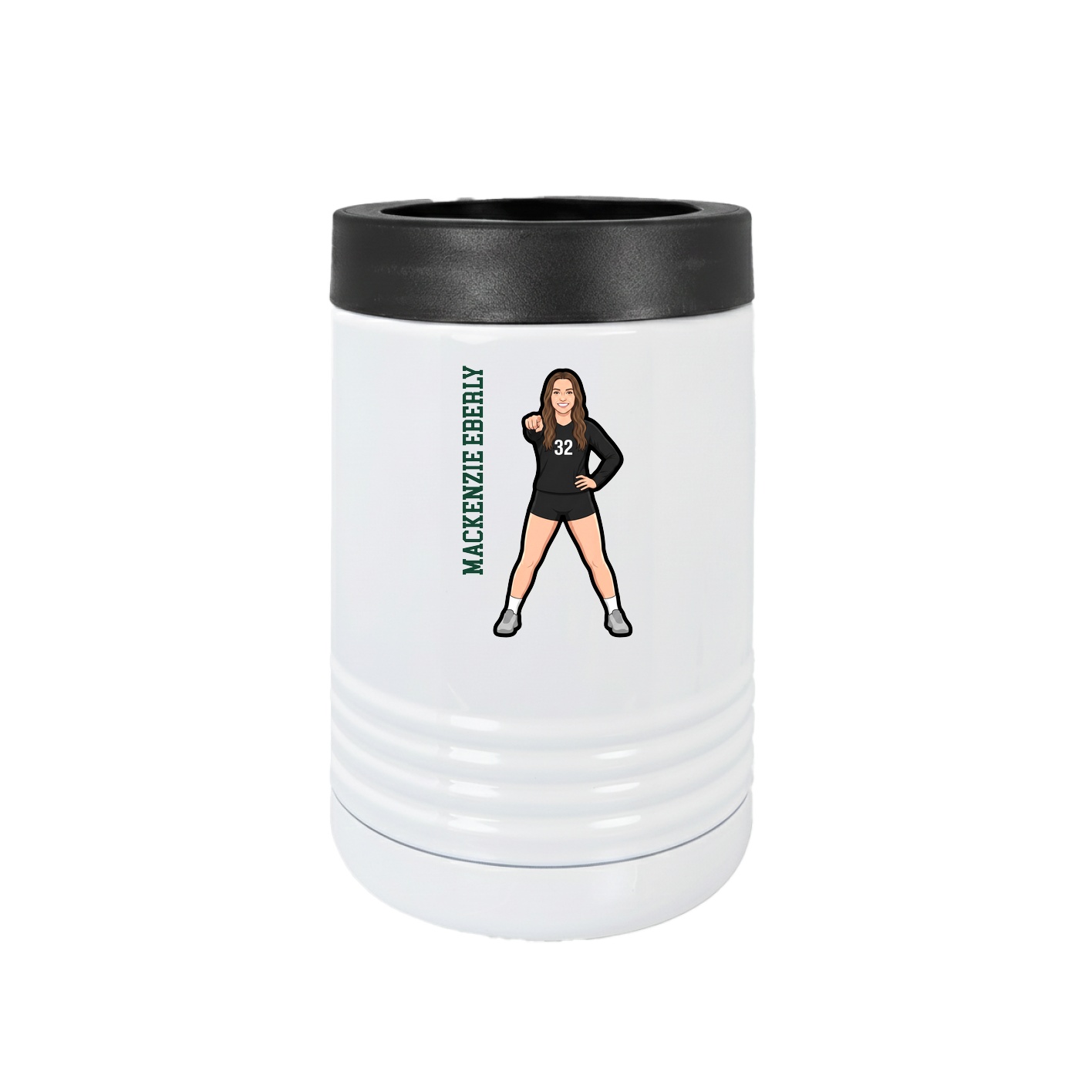 Beverage Holder — Name Vertical in White