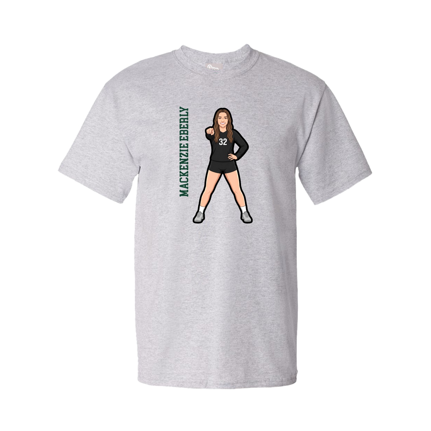 Tee — Name Vertical in Grey