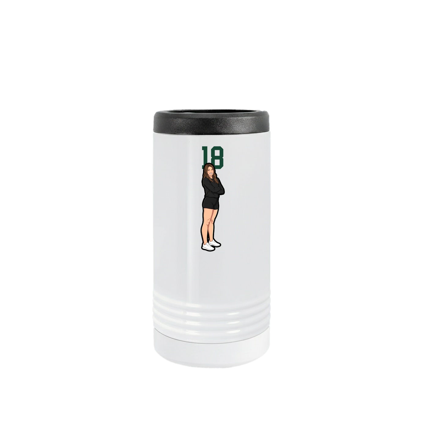 Slim Beverage Holder — Number Top in White