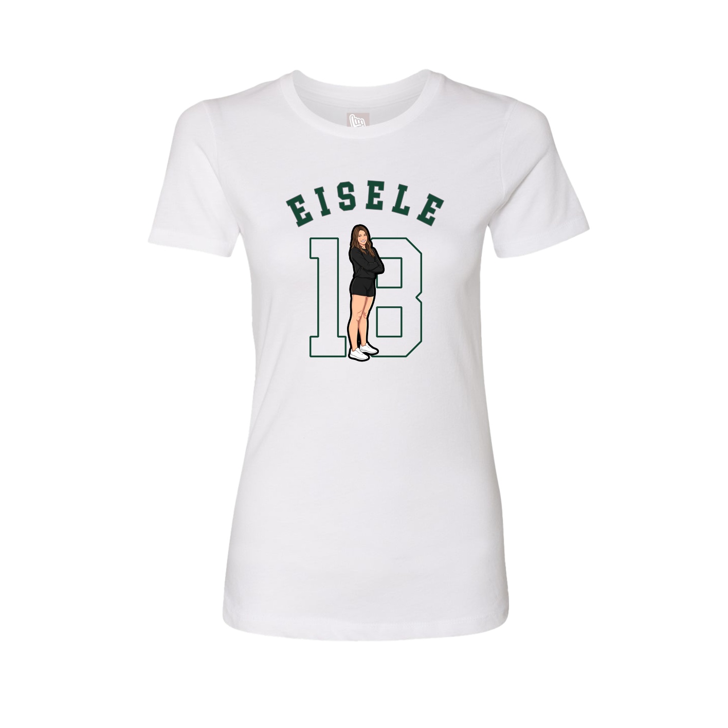 Fitted Women's Tee — Shirsey Arch in White